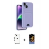 MARSİLYAN™- iPhone 14 Kılıf Vadi Çizgi Prime - Siyah Buffer Hayalet Cam Ekran Koruyucu + Shine Kamera Lens - GI