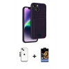 MARSİLYAN™- iPhone 14 Kılıf Vadi Çizgi Prime - Siyah Buffer Hayalet Cam Ekran Koruyucu + Shine Kamera Lens - SH
