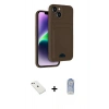 MARSİLYAN™- iPhone 14 Kılıf Vadi Çizgi Prime - Siyah Joko Magic 5D Cam + Diamond Kamera Lens - PE
