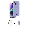 MARSİLYAN™- iPhone 14 Kılıf Vadi Çizgi Prime - Siyah Joko Magic 5D Cam + Gold Shine Kamera Lens
