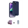 MARSİLYAN™- iPhone 14 Kılıf Vadi Çizgi Prime - Siyah Joko Magic 5D Cam + Raze Metal Kamera Lens - KI