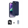MARSİLYAN™- iPhone 14 Kılıf Vadi Çizgi Prime - Siyah Joko Magic 5D Cam + PVD Metal Kamera Lens - GS