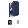 MARSİLYAN™- iPhone 14 Kılıf Vadi Çizgi Prime - Siyah Joko Magic 5D Cam + PVD Metal Kamera Lens - MI
