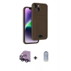 MARSİLYAN™- iPhone 14 Kılıf Vadi Çizgi Prime - Siyah Joko Magic 5D Cam + Raze Metal Kamera Lens - SH