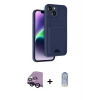 MARSİLYAN™- iPhone 14 Kılıf Vadi Çizgi Prime - Siyah Joko Magic 5D Cam + Raze Metal Kamera Lens - SH