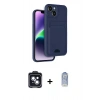 MARSİLYAN™- iPhone 14 Kılıf Vadi Çizgi Prime - Siyah Joko Magic 5D Cam + PVD Metal Kamera Lens - SH