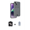 MARSİLYAN™- iPhone 14 Kılıf Vadi Çizgi Prime - Siyah Joko Magic 5D Cam + PVD Metal Kamera Lens - TU