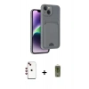MARSİLYAN™- iPhone 14 Kılıf Vadi Çizgi Prime - Siyah Joko Magic 5D Hayalet Cam + Shine Kamera Lens - KI
