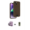 MARSİLYAN™- iPhone 14 Kılıf Vadi Çizgi Prime - Siyah Joko Magic 5D Hayalet Cam + Raze Metal Kamera Lens - MR