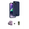 MARSİLYAN™- iPhone 14 Kılıf Vadi Çizgi Prime - Siyah Joko Magic 5D Hayalet Cam + Raze Metal Kamera Lens - MR