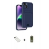 MARSİLYAN™- iPhone 14 Kılıf Vadi Çizgi Prime - Siyah Joko Magic 5D Hayalet Cam + Diamond Kamera Lens - PE