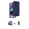 MARSİLYAN™- iPhone 14 Kılıf Vadi Çizgi Prime - Siyah Joko Magic 5D Hayalet Cam + Raze Metal Kamera Lens - SH