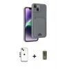 MARSİLYAN™- iPhone 14 Kılıf Vadi Çizgi Prime - Siyah Joko Magic 5D Hayalet Cam + Shine Kamera Lens - GD