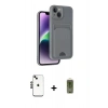 MARSİLYAN™- iPhone 14 Kılıf Vadi Çizgi Prime - Siyah Joko Magic 5D Hayalet Cam + Shine Kamera Lens - SH
