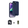 MARSİLYAN™- iPhone 14 Kılıf Vadi Çizgi Prime - Siyah Joko Magic 5D Hayalet Cam + Siyah PVD Metal Kamera Lens