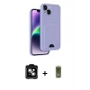 MARSİLYAN™- iPhone 14 Kılıf Vadi Çizgi Prime - Siyah Joko Magic 5D Hayalet Cam + Turuncu PVD Metal Kamera Lens