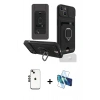MARSİLYAN™- iPhone 14 Kılıf Vadi Form Prime - Siyah 3D Antistatik Cam Ekran Koruyucu + Shine Kamera Lens - SH