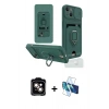 MARSİLYAN™- iPhone 14 Kılıf Vadi Form Prime - Siyah 3D Antistatik Cam Ekran Koruyucu + PVD Metal Kamera Lens - TU