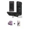 MARSİLYAN™- iPhone 14 Kılıf Vadi Form Prime - Siyah Bilvis 3D Mat Cam Ekran Koruyucu + Raze Metal Kamera Lens - MR