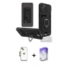 MARSİLYAN™- iPhone 14 Kılıf Vadi Form Prime - Siyah Bilvis 5in1 3D Magic Cam Ekran Koruyucu + Shine Kamera Lens - GD