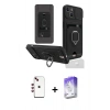 MARSİLYAN™- iPhone 14 Kılıf Vadi Form Prime - Siyah Bilvis 5in1 3D Magic Cam Ekran Koruyucu + Shine Kamera Lens - KI