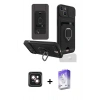 MARSİLYAN™- iPhone 14 Kılıf Vadi Form Prime - Siyah Bilvis 5in1 3D Magic Cam Ekran Koruyucu + PVD Metal Kamera Lens - PE