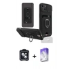 MARSİLYAN™- iPhone 14 Kılıf Vadi Form Prime - Siyah Bilvis 5in1 3D Magic Cam Ekran Koruyucu + PVD Metal Kamera Lens - SH