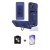 MARSİLYAN™- iPhone 14 Kılıf Vadi Form Prime - Siyah Bilvis 5in1 3D Magic Cam Ekran Koruyucu + Turuncu PVD Metal Kamera Lens