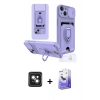 MARSİLYAN™- iPhone 14 Kılıf Vadi Form Prime - Siyah Bilvis 5in1 5D Magic Hayalet Cam Ekran Koruyucu + Pembe PVD Metal Kamera Lens