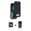 MARSİLYAN™- iPhone 14 Kılıf Vadi Klasik Serisi - Şeffaf 360 Full Body Arka Koruyucu + PVD Metal Kamera Lens - SH