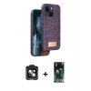MARSİLYAN™- iPhone 14 Kılıf Vadi Klasik Serisi - Şeffaf 360 Full Body Arka Koruyucu + PVD Metal Kamera Lens - SH