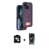 MARSİLYAN™- iPhone 14 Kılıf Vadi Klasik Serisi - Şeffaf 360 Full Body Arka Koruyucu + PVD Metal Kamera Lens - GS