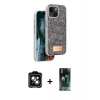 MARSİLYAN™- iPhone 14 Kılıf Vadi Klasik Serisi - Şeffaf 360 Full Body Arka Koruyucu + PVD Metal Kamera Lens - YL