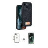 MARSİLYAN™- iPhone 14 Kılıf Vadi Klasik Serisi - Şeffaf 360 Full Body Arka Koruyucu + Shine Kamera Lens - GD