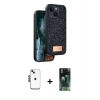 MARSİLYAN™- iPhone 14 Kılıf Vadi Klasik Serisi - Şeffaf 360 Full Body Arka Koruyucu + Shine Kamera Lens - SH