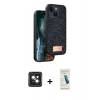 MARSİLYAN™- iPhone 14 Kılıf Vadi Klasik Serisi - Şeffaf Pasifik Cam Ekran Koruyucu + PVD Metal Kamera Lens - PE