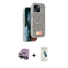 MARSİLYAN™- iPhone 14 Kılıf Vadi Klasik Serisi - Şeffaf Pasifik Cam Ekran Koruyucu + Raze Metal Kamera Lens - SH