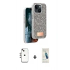 MARSİLYAN™- iPhone 14 Kılıf Vadi Klasik Serisi - Şeffaf Pasifik Cam Ekran Koruyucu + Shine Kamera Lens - GI