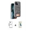 MARSİLYAN™- iPhone 14 Kılıf Vadi Klasik Serisi - Şeffaf Pasifik Cam Ekran Koruyucu + Shine Kamera Lens - MI