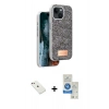 MARSİLYAN™- iPhone 14 Kılıf Vadi Klasik Serisi - Şeffaf Royal Nano Ekran Koruyucu + Diamond Kamera Lens - PE