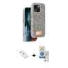 MARSİLYAN™- iPhone 14 Kılıf Vadi Klasik Serisi - Şeffaf Royal Nano Ekran Koruyucu + Diamond Kamera Lens - YL
