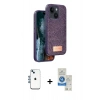 MARSİLYAN™- iPhone 14 Kılıf Vadi Klasik Serisi - Şeffaf Royal Nano Ekran Koruyucu + Shine Kamera Lens - MI