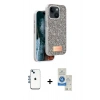 MARSİLYAN™- iPhone 14 Kılıf Vadi Klasik Serisi - Şeffaf Royal Nano Ekran Koruyucu + Shine Kamera Lens - MI