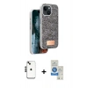 MARSİLYAN™- iPhone 14 Kılıf Vadi Klasik Serisi - Şeffaf Royal Nano Ekran Koruyucu + Shine Kamera Lens - SH