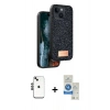 MARSİLYAN™- iPhone 14 Kılıf Vadi Klasik Serisi - Şeffaf Royal Nano Ekran Koruyucu + Shine Kamera Lens - SH