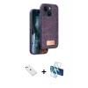 MARSİLYAN™- iPhone 14 Kılıf Vadi Klasik Serisi - Siyah 3D Antistatik Cam Ekran Koruyucu + Diamond Kamera Lens - PE