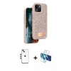 MARSİLYAN™- iPhone 14 Kılıf Vadi Klasik Serisi - Siyah 3D Antistatik Cam Ekran Koruyucu + Shine Kamera Lens - MI