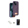 MARSİLYAN™- iPhone 14 Kılıf Vadi Klasik Serisi - Siyah 3D Antistatik Hayalet Cam Ekran Koruyucu + Diamond Kamera Lens - PE