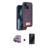 MARSİLYAN™- iPhone 14 Kılıf Vadi Klasik Serisi - Siyah 3D Antistatik Hayalet Cam Ekran Koruyucu + Raze Metal Kamera Lens - GS