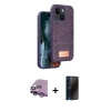 MARSİLYAN™- iPhone 14 Kılıf Vadi Klasik Serisi - Siyah 3D Antistatik Hayalet Cam Ekran Koruyucu + Raze Metal Kamera Lens - MR